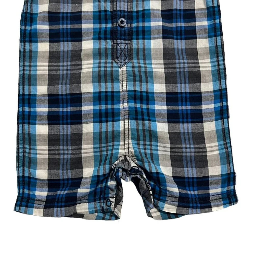 Disney Parks 6m Mickey Mouse Just Chillin' Plaid Romper